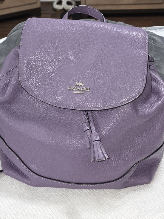 Coach Handbags - Coach Lavender Pebbled Leather Backpack